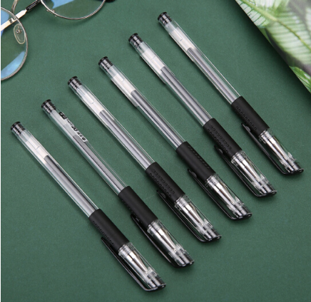 晨光(M&amp;G)文具Q7/0.5mm黑色中性筆 美新系列經(jīng)典拔蓋簽字筆 子彈頭水筆 12支/盒XGP30117